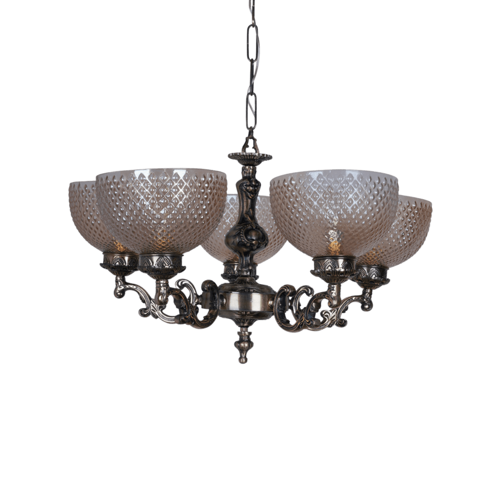 5-Light Antique Ceiling Chandelier - Maple Lights